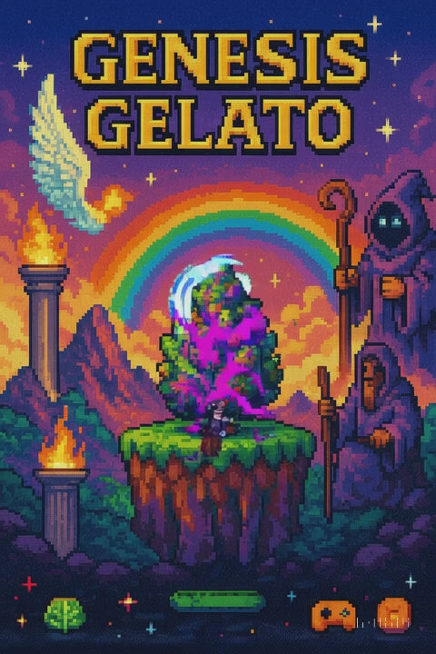 Genesis Gelato THCA flower by CALI FLWR — retro pixelated video game animation with nostalgia and branding